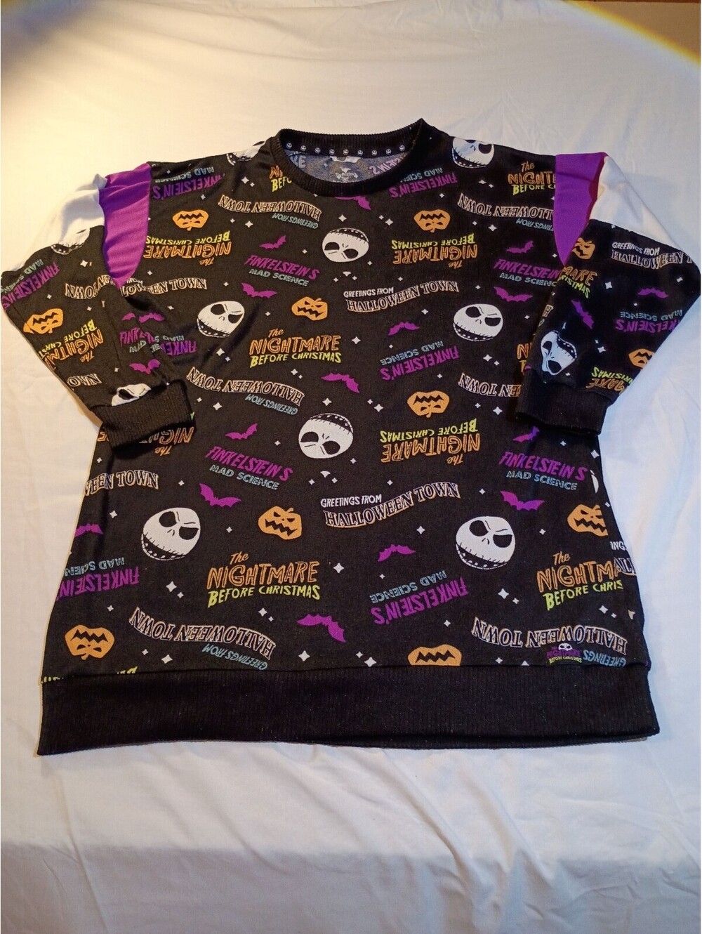 Disney Tim Burton The Nightmare Before Christmas Black Graphic Sweatshirt Large